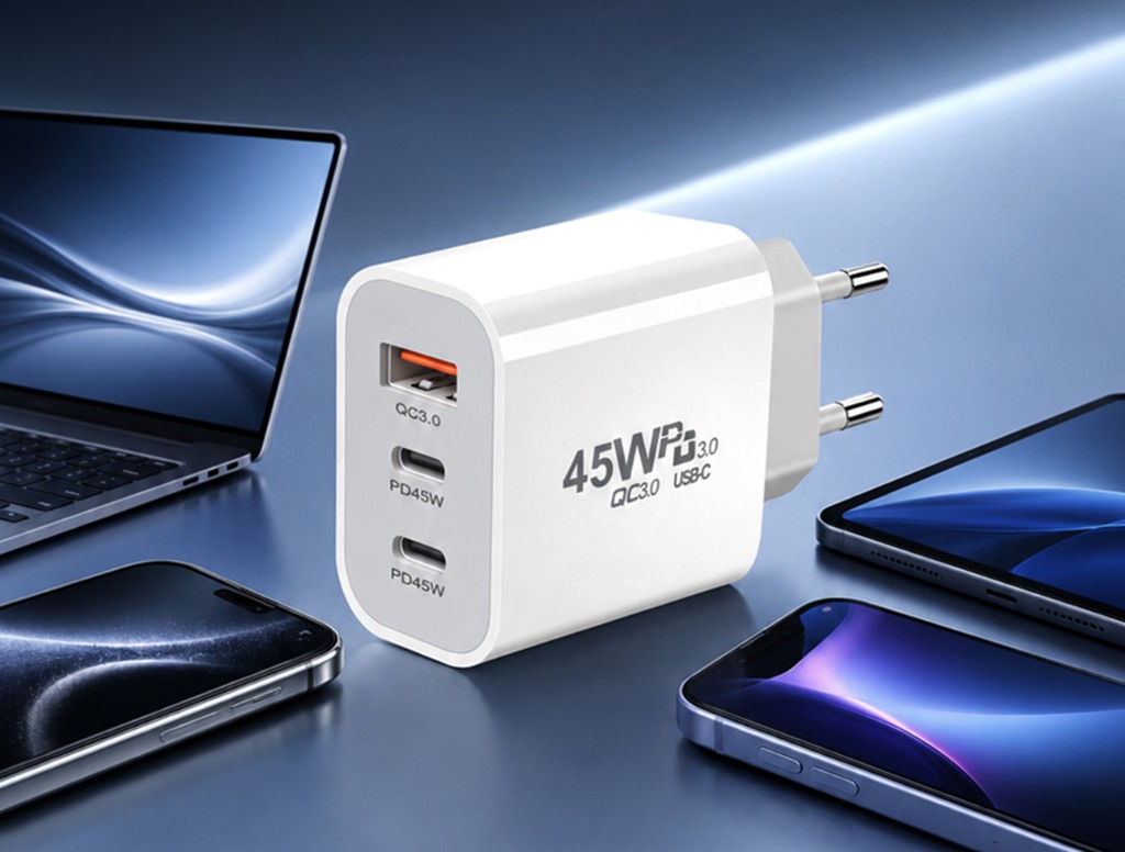 ROOSEE A100 45W GaN 三口快充充电器